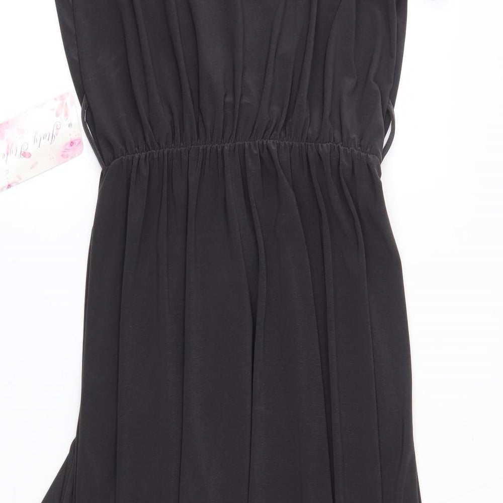 Italy Style Womens Grey  Polyester A-Line  Size L  V-Neck