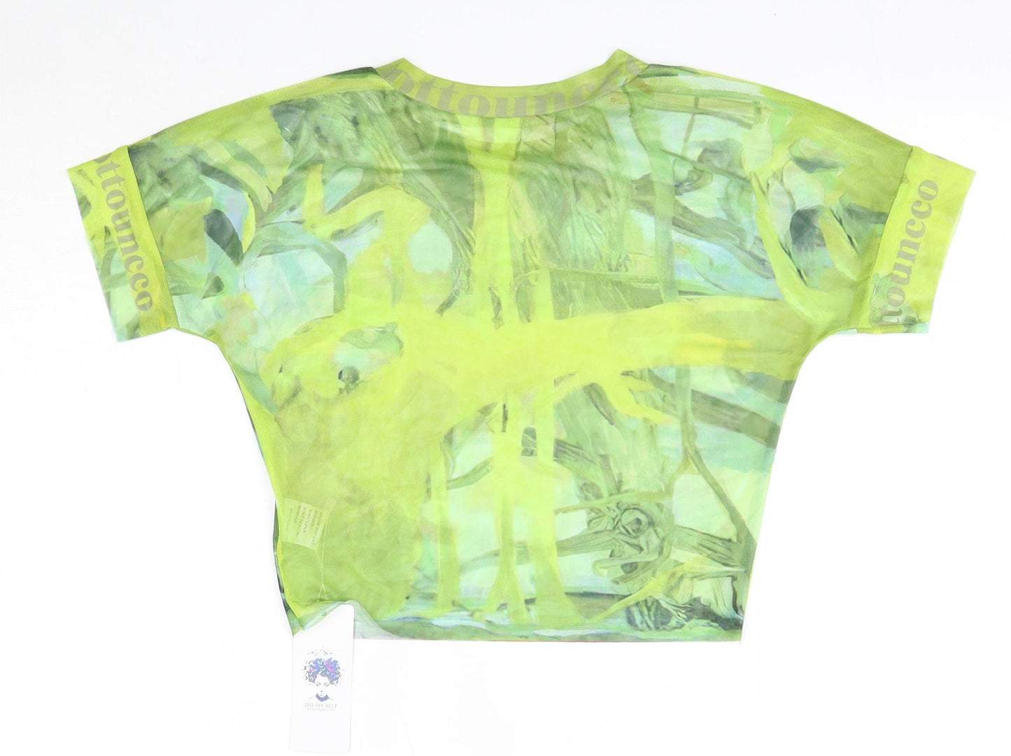 Do My Self Womens Green  Polyester Basic Blouse Size L Round Neck