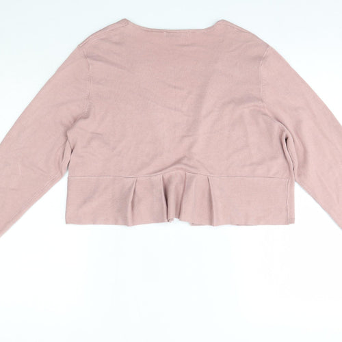 Bonmarché Womens Pink V-Neck  Viscose Cardigan Jumper Size M