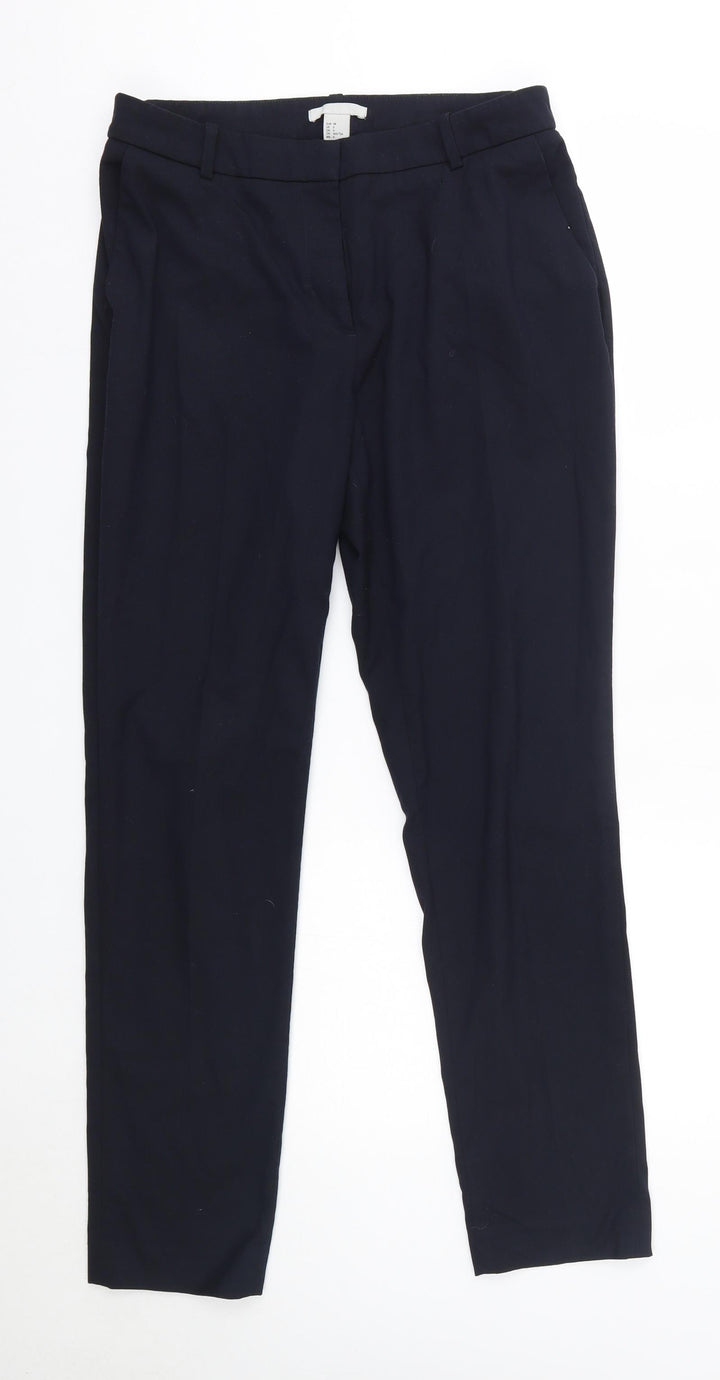 H&M Womens Blue Polyester Dress Pants Trousers Size 10 L29 in Regular