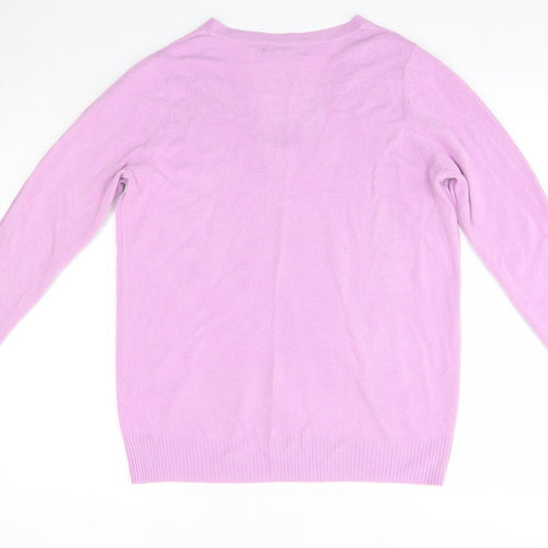 M&S Womens Purple V-Neck  Acrylic Pullover Jumper Size 12