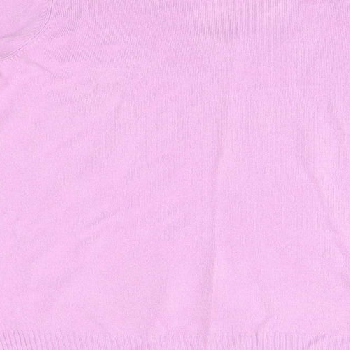 M&S Womens Purple V-Neck  Acrylic Pullover Jumper Size 12