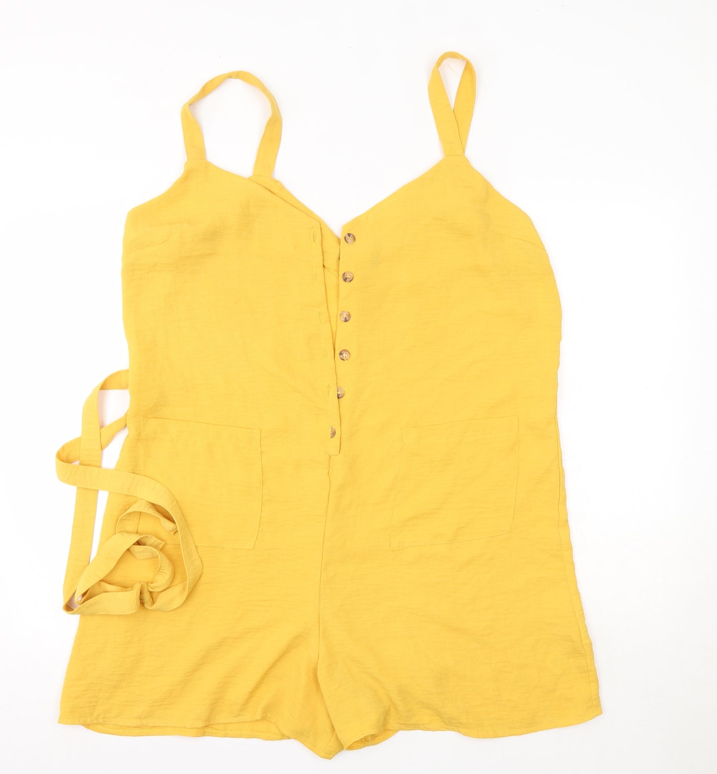 Primark Womens Yellow  Polyester Playsuit One-Piece Size 20