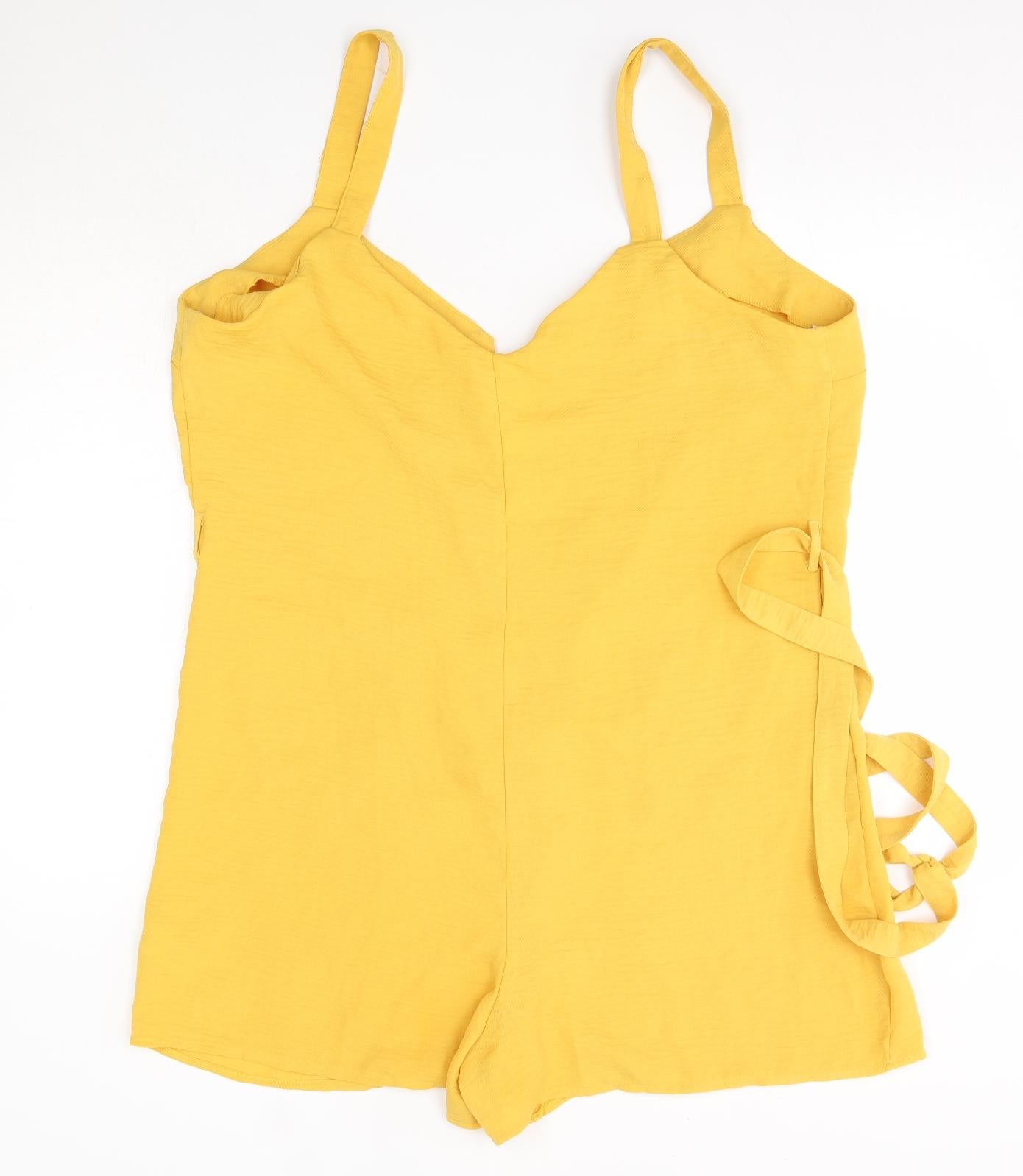 Primark Womens Yellow  Polyester Playsuit One-Piece Size 20
