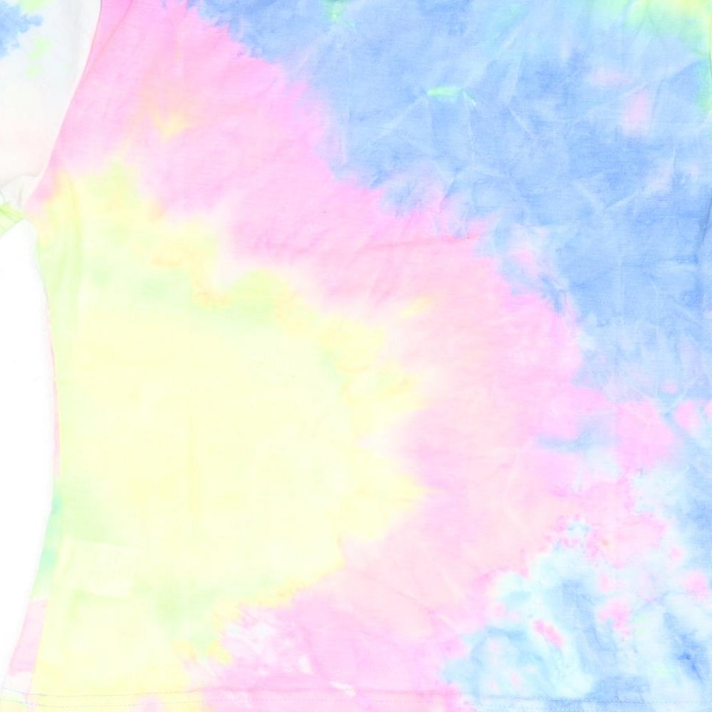 SheIn Womens Multicoloured  Polyester Basic T-Shirt Size S Round Neck