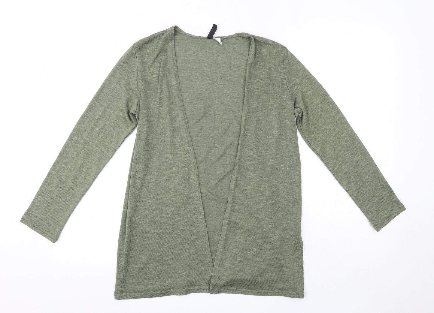 H&M Womens Green V-Neck  Polyester Cardigan Jumper Size S