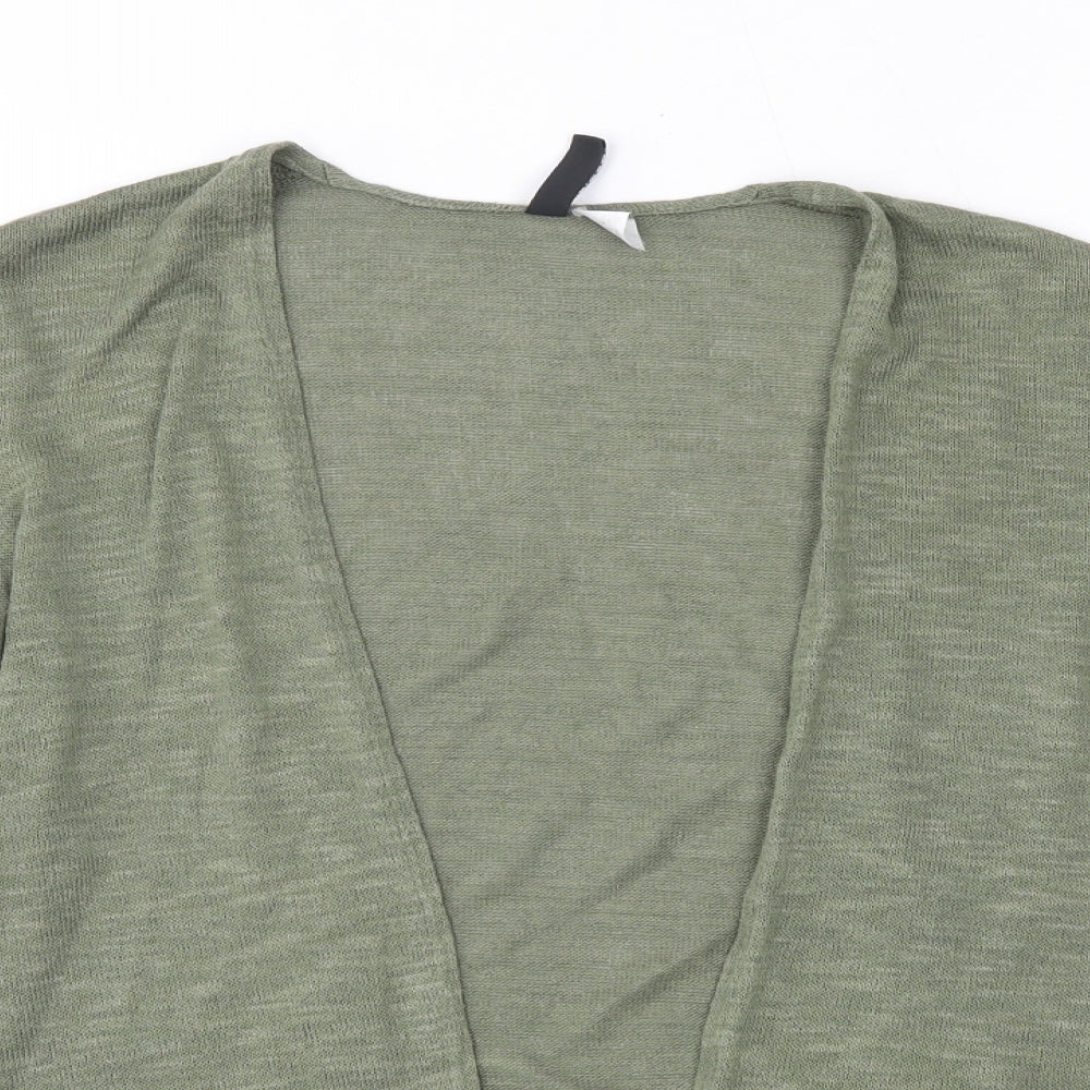 H&M Womens Green V-Neck  Polyester Cardigan Jumper Size S