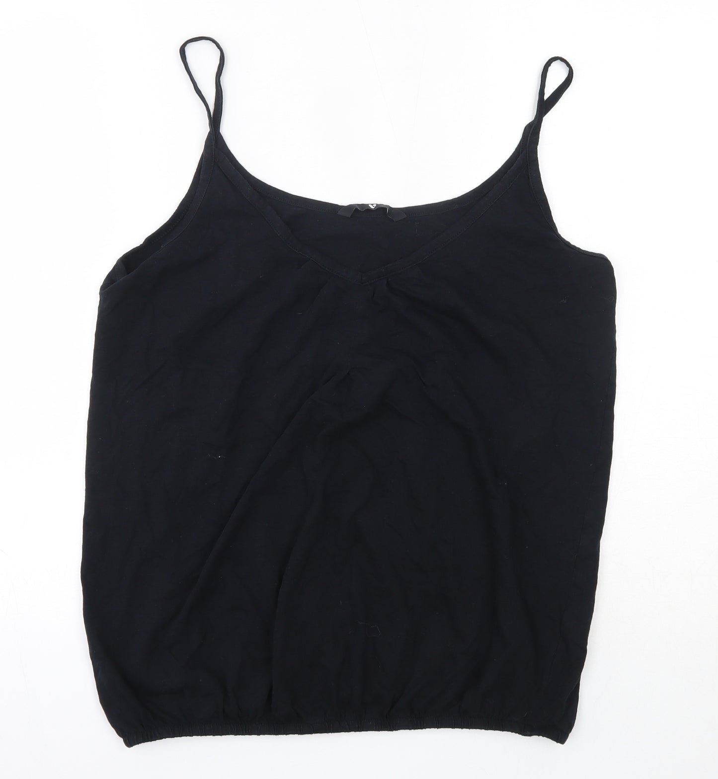 Very  Womens Black  100% Cotton Camisole Blouse Size 14 Round Neck