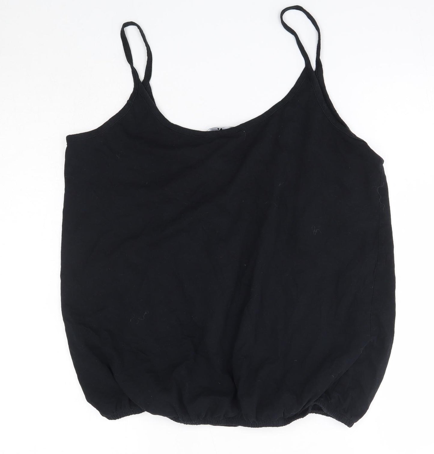 Very  Womens Black  100% Cotton Camisole Blouse Size 14 Round Neck
