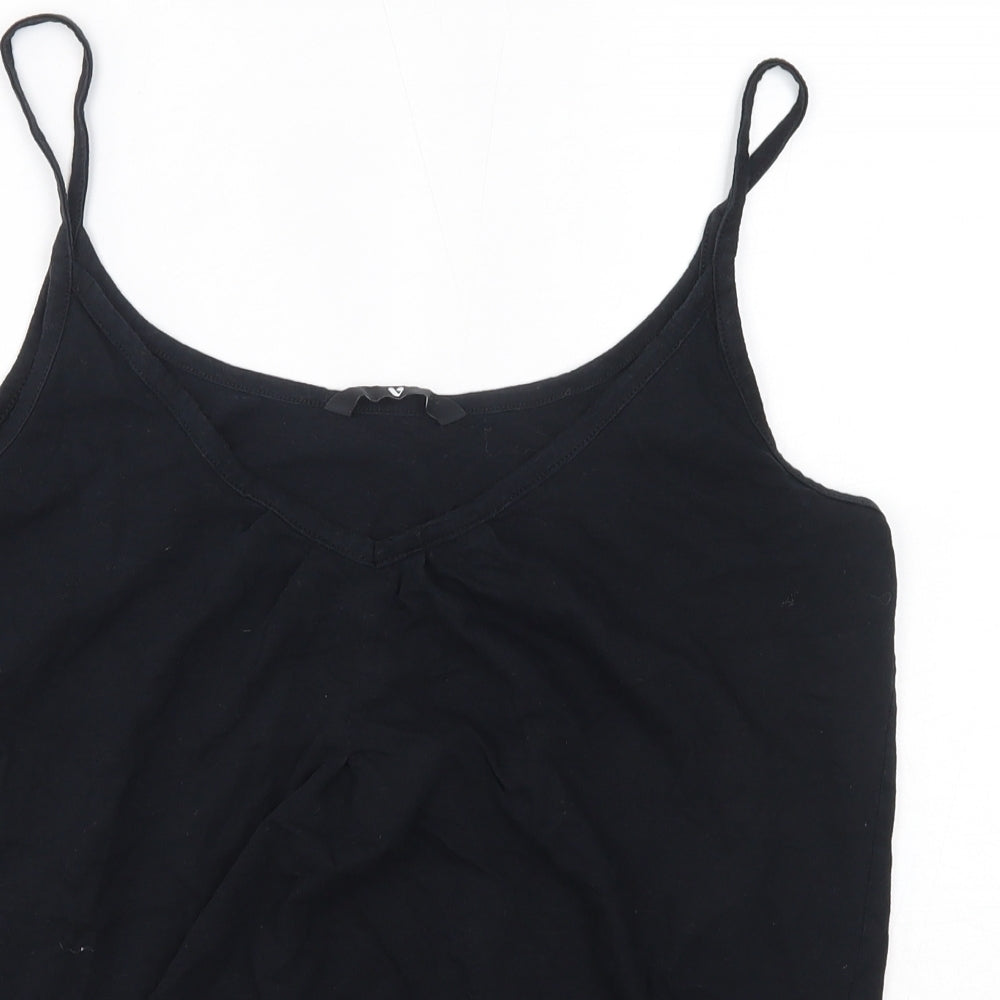 Very  Womens Black  100% Cotton Camisole Blouse Size 14 Round Neck
