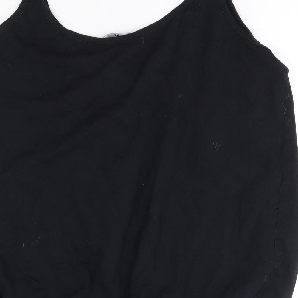 Very  Womens Black  100% Cotton Camisole Blouse Size 14 Round Neck