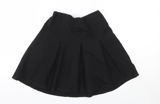 Front view of Tu girls’ black polyester a-line skirt, size 7, years regular - school