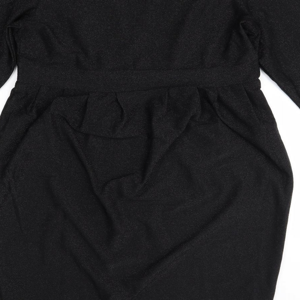 Simply Be Womens Black  Nylon A-Line  Size 18  V-Neck