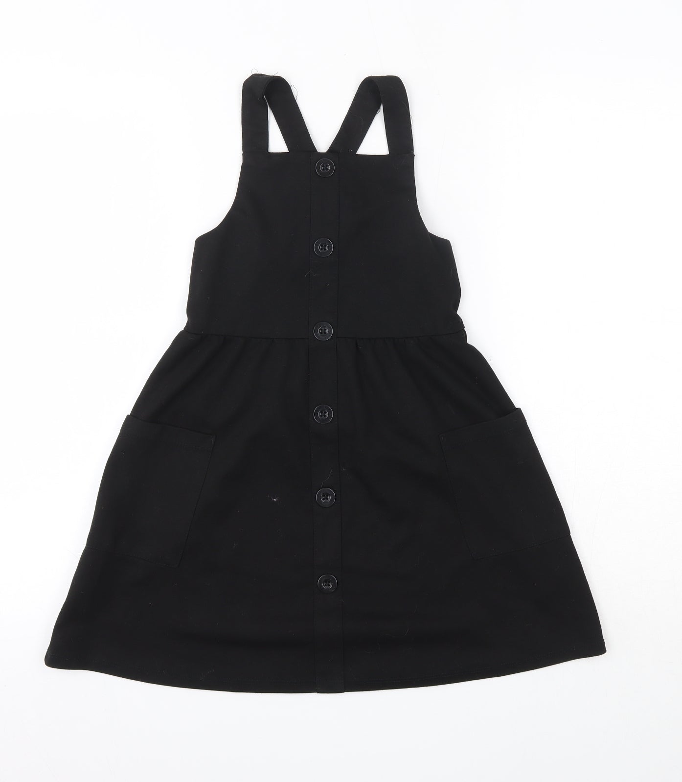 George Girls Black  Polyester A-Line  Size 6-7 Years  Square Neck  - School