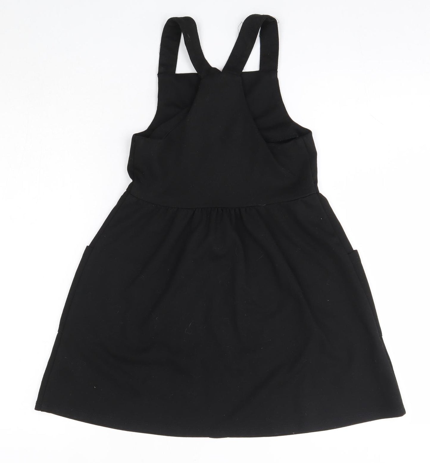 George Girls Black  Polyester A-Line  Size 6-7 Years  Square Neck  - School