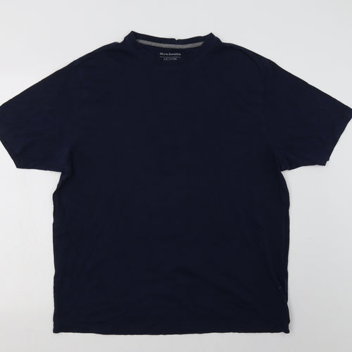 M&S Mens Blue  Cotton  T-Shirt Size L Crew Neck