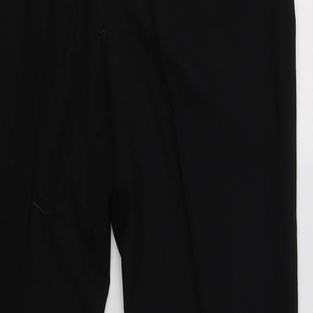 M&S Mens Black  Wool Dress Pants Trousers Size 42 L33 in Regular Button