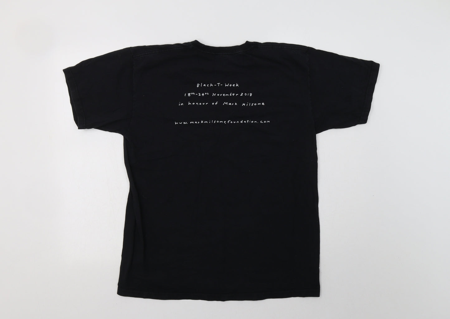 Fruit of the Loom Mens Black  Cotton  T-Shirt Size L Crew Neck