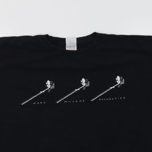 Fruit of the Loom Mens Black  Cotton  T-Shirt Size L Crew Neck