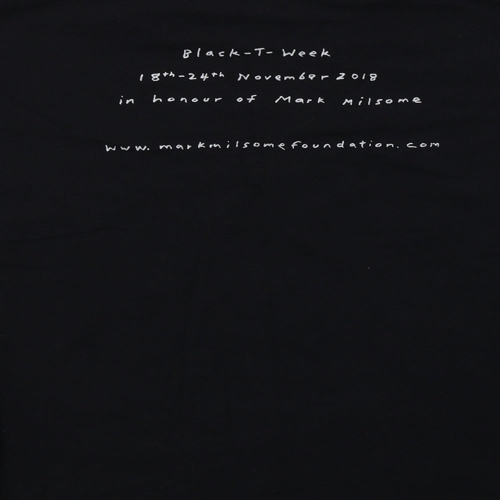 Fruit of the Loom Mens Black  Cotton  T-Shirt Size L Crew Neck