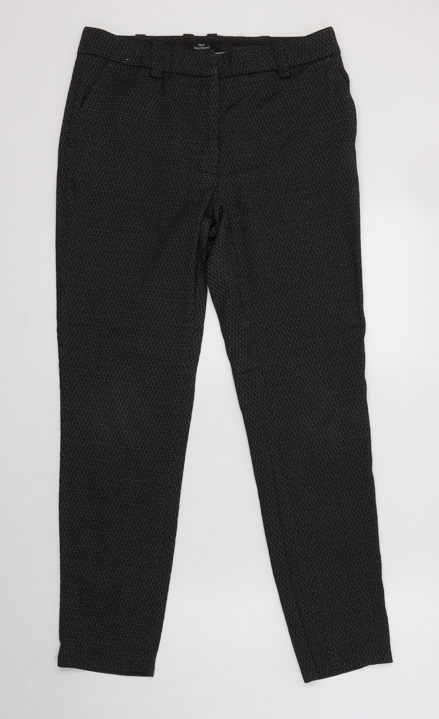 NEXT Womens Grey  Polyester Dress Pants Trousers Size 10 L29 in Regular Hook & Loop