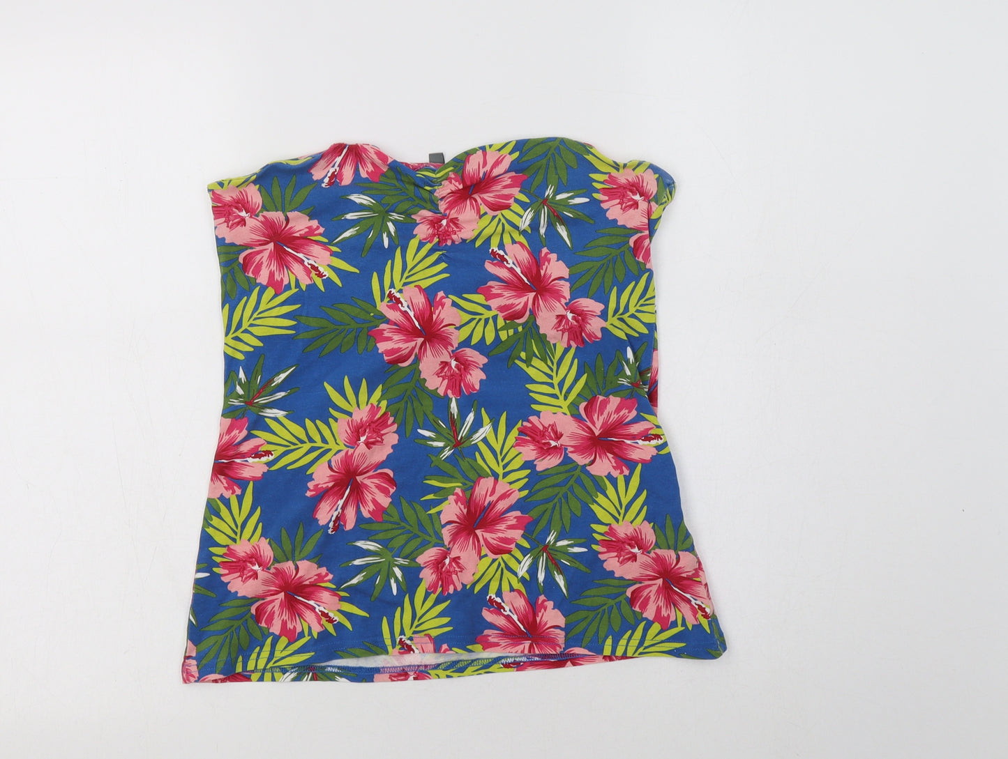 Originals Womens Blue Floral Cotton Basic Blouse Size 12 Off the Shoulder
