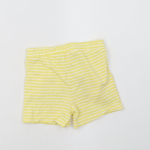 Nutmeg Girls Yellow Striped Cotton Sweat Shorts Size 4-5 Years  Regular Drawstring