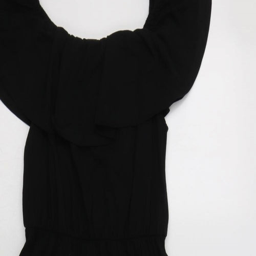 ASOS Womens Black  Cotton Fit & Flare  Size 10  Off the Shoulder