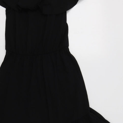 ASOS Womens Black  Cotton Fit & Flare  Size 10  Off the Shoulder