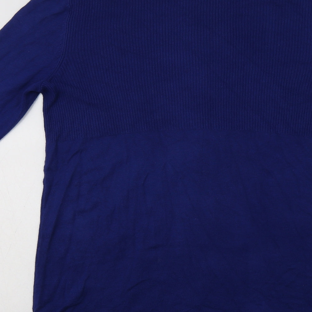 TU Womens Blue V-Neck  Viscose Cardigan Jumper Size 18