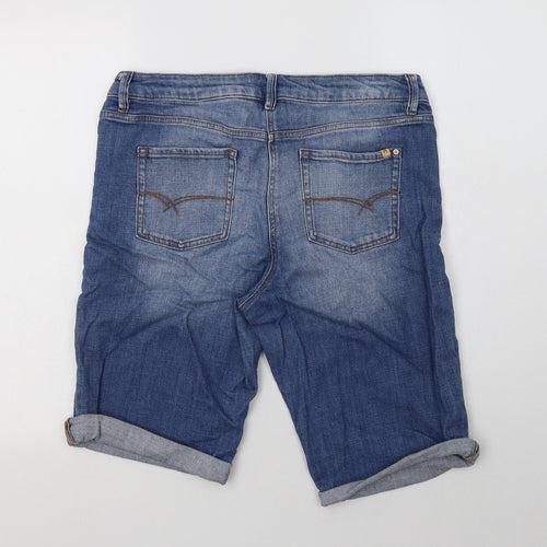 NEXT Womens Blue  Cotton Chino Shorts Size 12 L11.5 in Regular Button