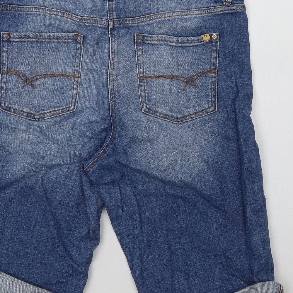 NEXT Womens Blue  Cotton Chino Shorts Size 12 L11.5 in Regular Button
