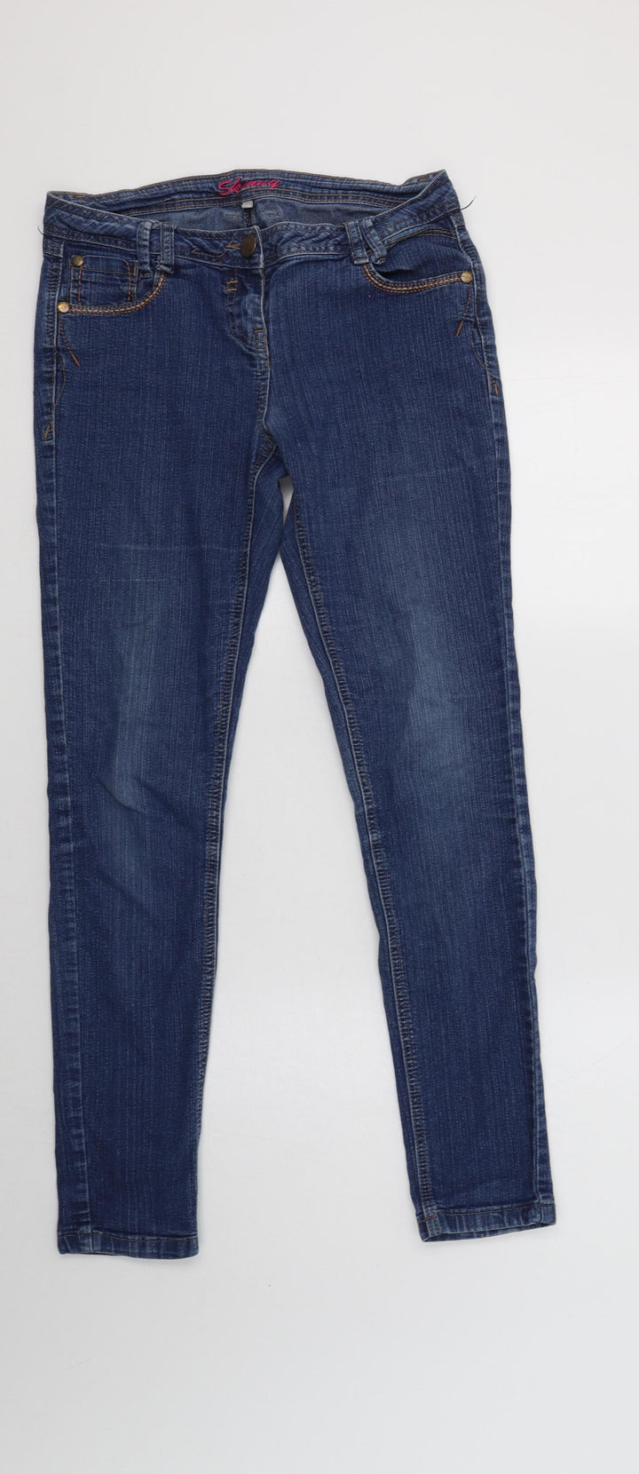 Debenhams Womens Blue Cotton Jegging Jeans Size 8 L30 in Regular Button