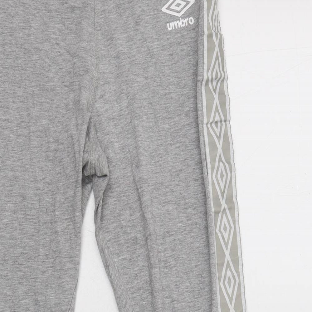 Umbro Womens Grey  Cotton Cropped Leggings Size S L25 in Regular