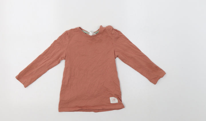 So Cute Girls Pink  Cotton Basic T-Shirt Size 2-3 Years Crew Neck Snap