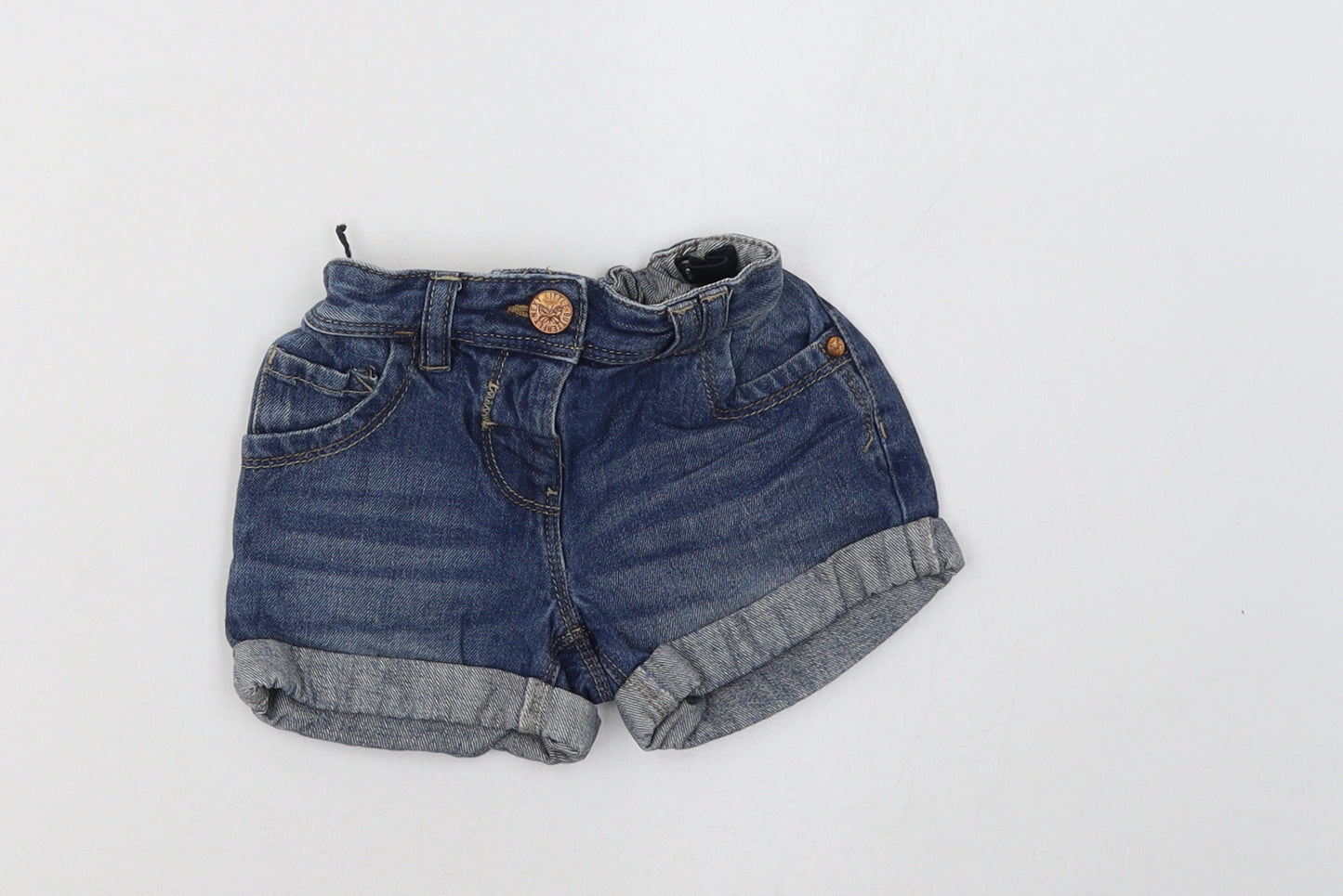 NEXT Girls Blue  Cotton Chino Shorts Size 2-3 Years  Regular Snap