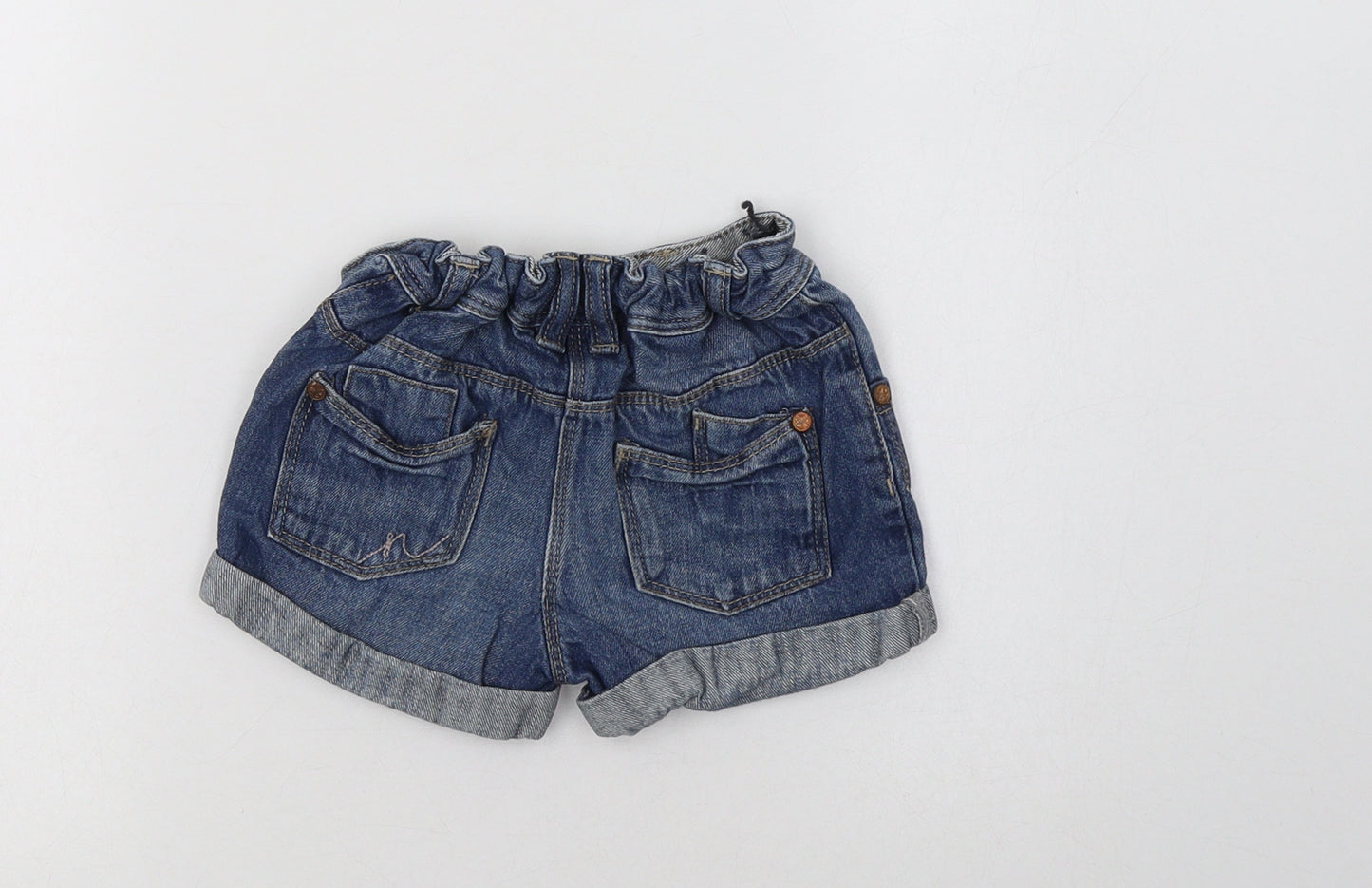 NEXT Girls Blue  Cotton Chino Shorts Size 2-3 Years  Regular Snap
