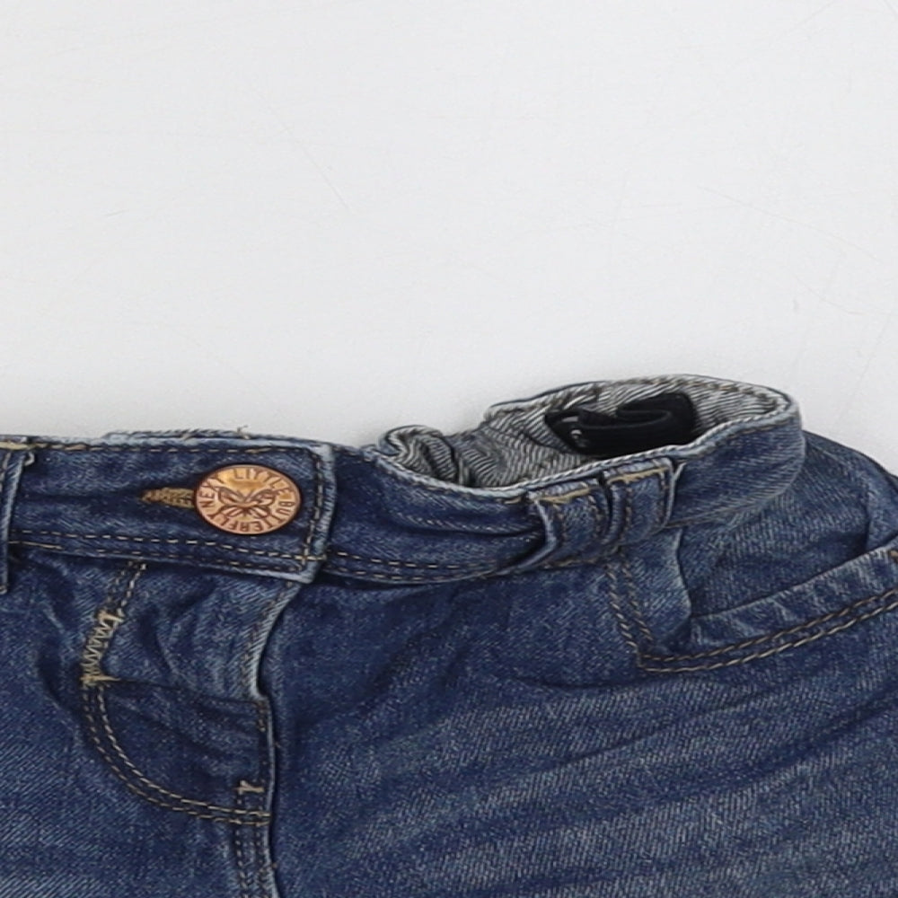 NEXT Girls Blue  Cotton Chino Shorts Size 2-3 Years  Regular Snap