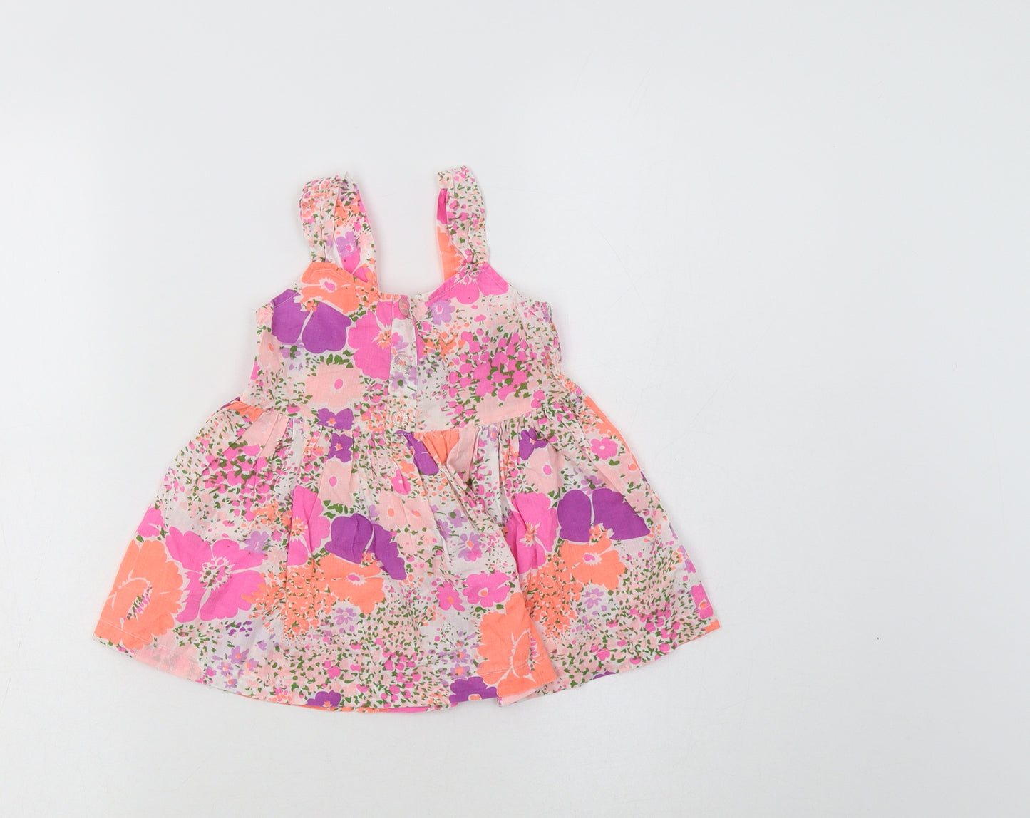 E-vie Angel Girls Multicoloured Floral Cotton A-Line  Size 2-3 Years  Round Neck