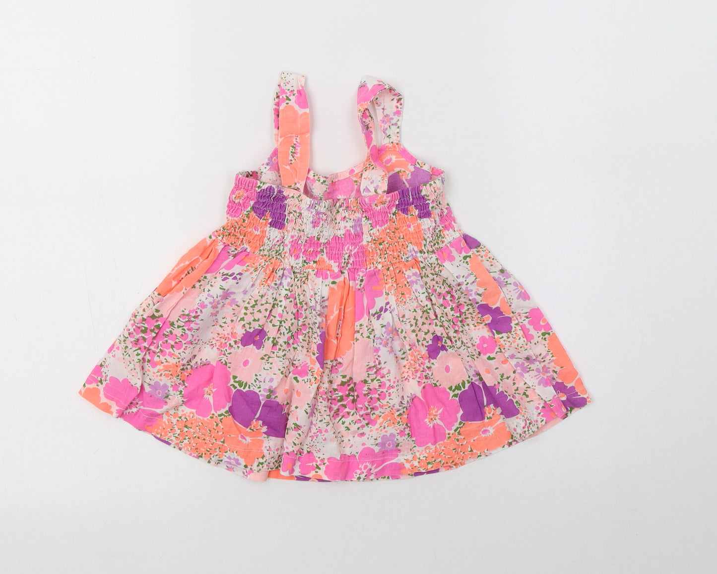 E-vie Angel Girls Multicoloured Floral Cotton A-Line  Size 2-3 Years  Round Neck