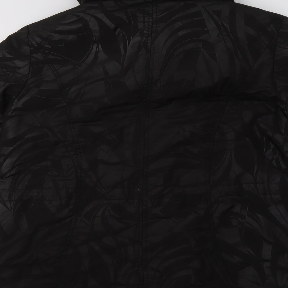 Gelco Womens Black Geometric  Parka Jacket Size 16  Zip