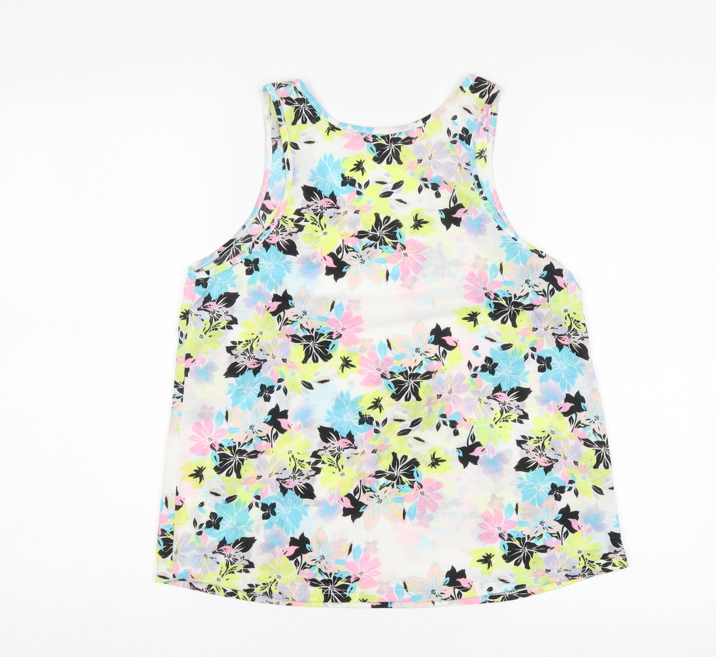 Atmosphere Womens Multicoloured Floral  Basic Tank Size 10 Round Neck