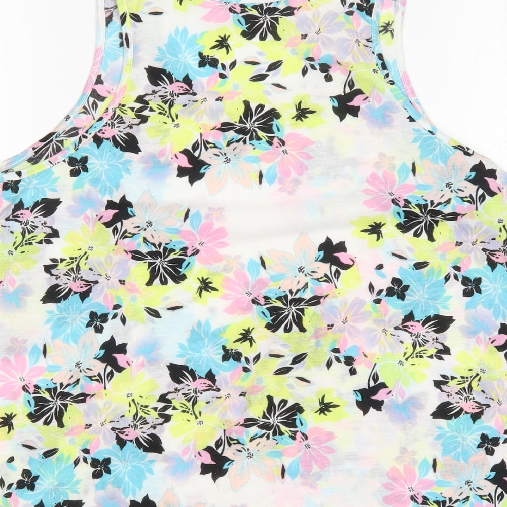 Atmosphere Womens Multicoloured Floral  Basic Tank Size 10 Round Neck