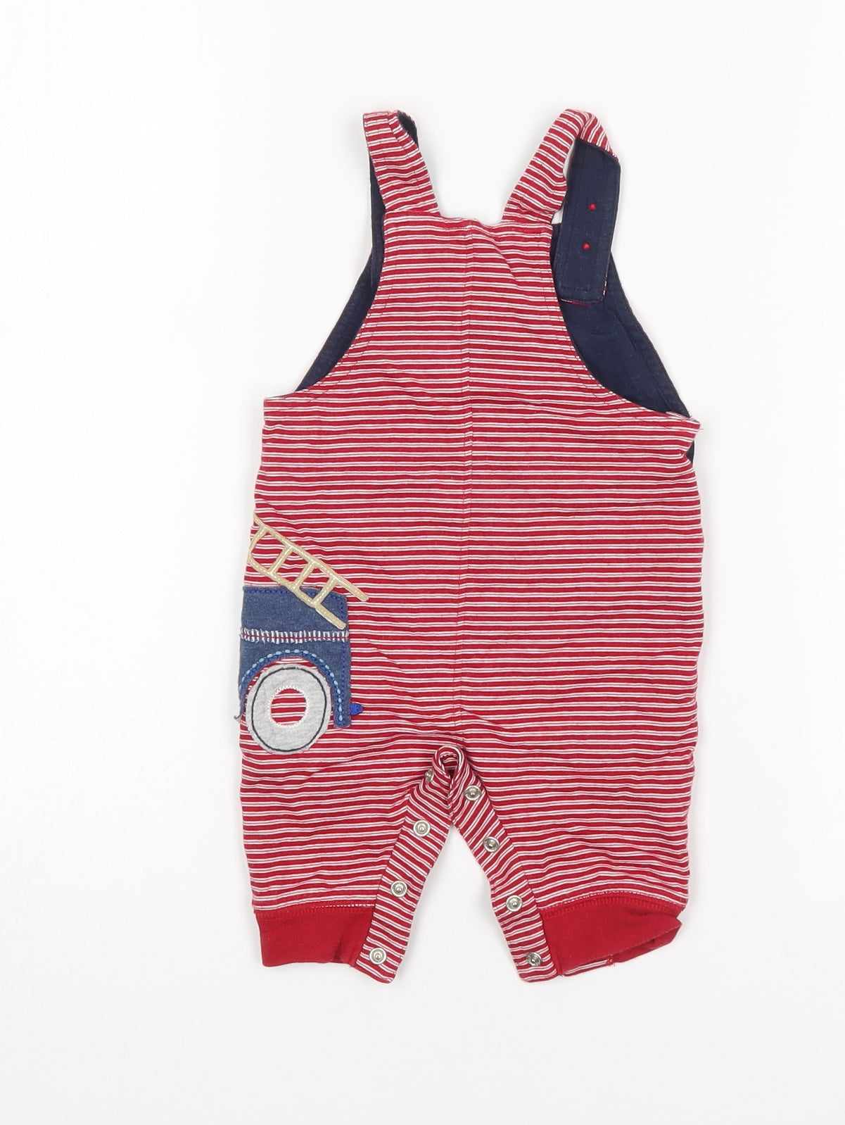 NEXT Boys Multicoloured Striped Cotton Dungaree One-Piece Size 0-3 Months