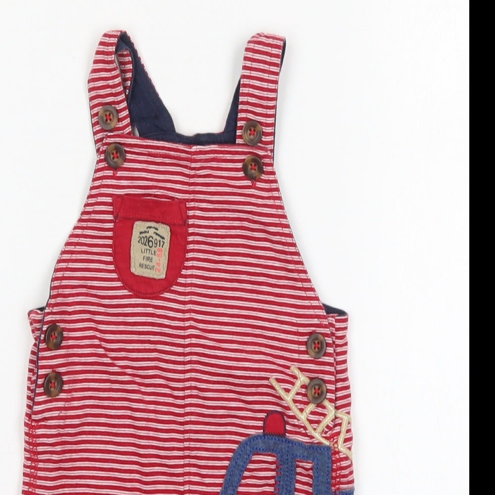 NEXT Boys Multicoloured Striped Cotton Dungaree One-Piece Size 0-3 Months