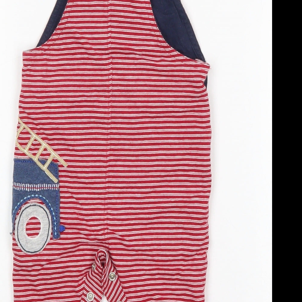 NEXT Boys Multicoloured Striped Cotton Dungaree One-Piece Size 0-3 Months