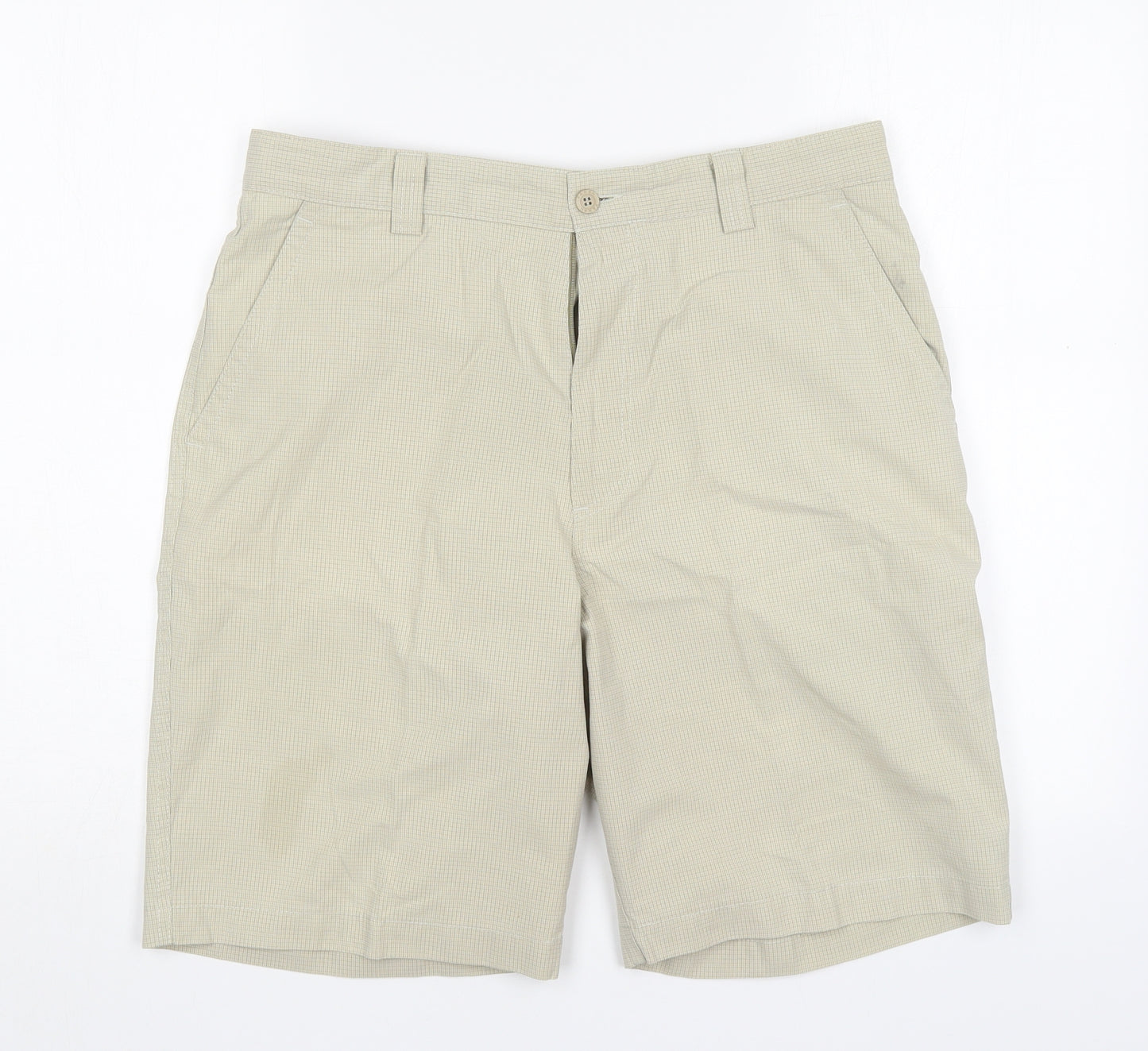Farah Mens Beige Check Cotton Chino Shorts Size 34 L10 in Regular