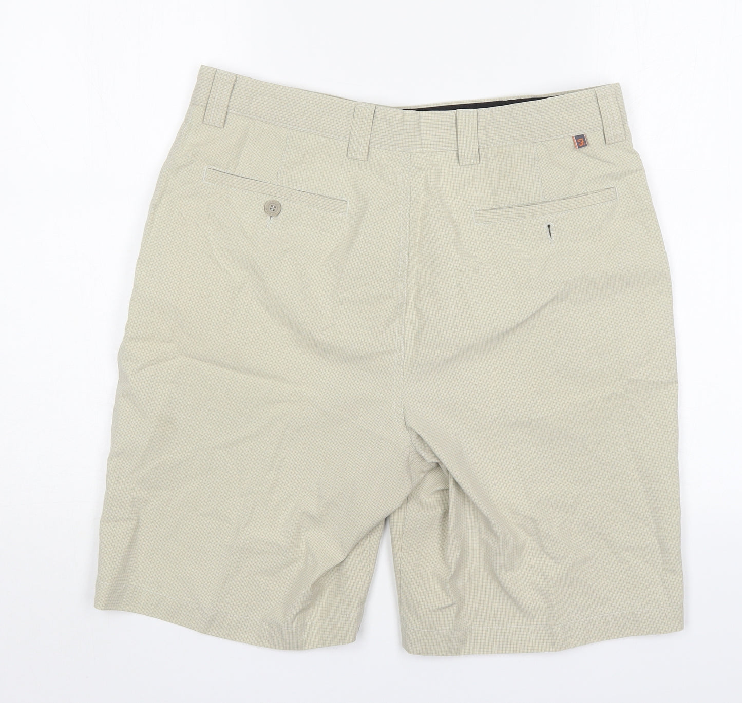 Farah Mens Beige Check Cotton Chino Shorts Size 34 L10 in Regular