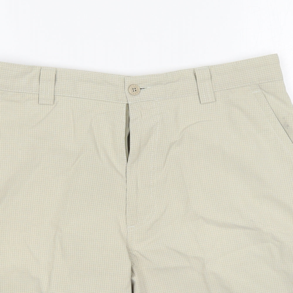 Farah Mens Beige Check Cotton Chino Shorts Size 34 L10 in Regular