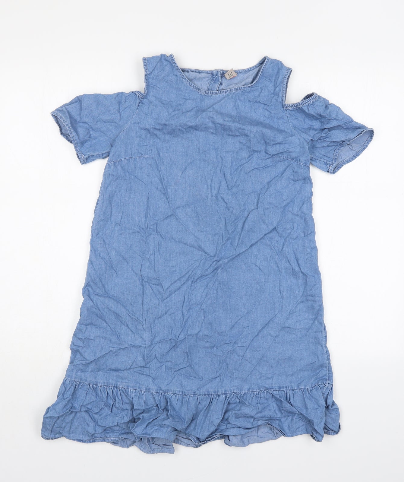 TU Girls Blue  Cotton A-Line  Size 13 Years  Round Neck